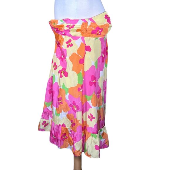 Lilly Pulitzer Women’s Strapless Silk Blend Tropical Floral Print Dress … - Picture 4 of 13